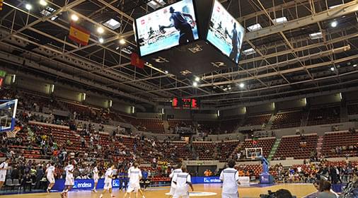 Écran LED de sport en forme d'entonnoir du stade de Saragosse